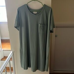 Green 100% Cotton T-Shirt Dress